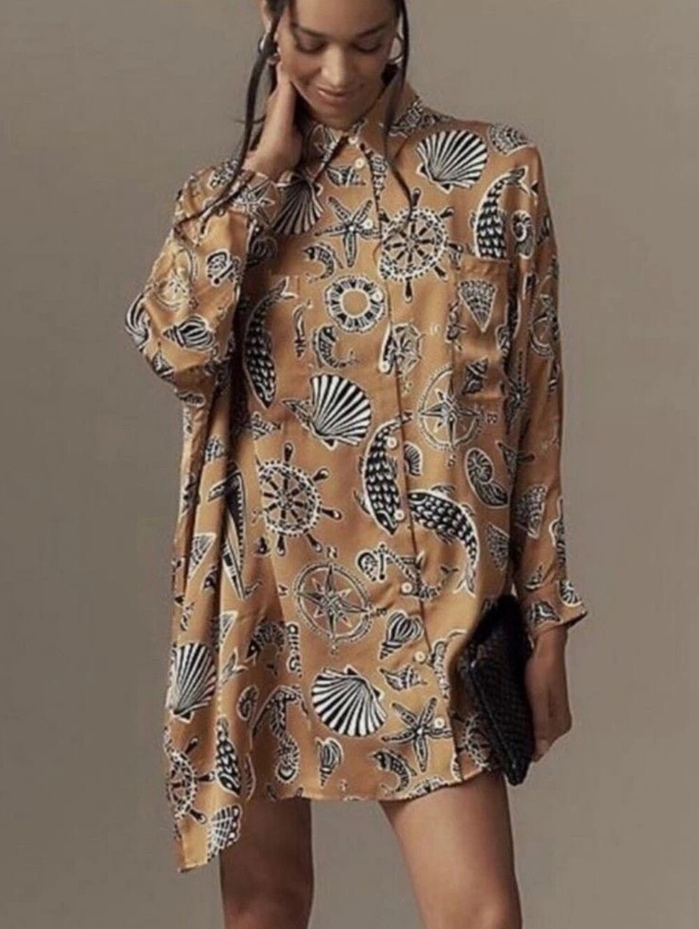 Anthropologie "Corey Lynn Calter" Long Sleeve Printed Mini Dress NWOT